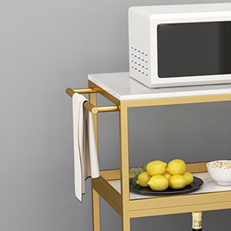 Marble Home Dining Kitchen Trolley Rectangular Prep Table with Towel Rack Clearhalo 'furn' 'furn_kitchen_islands_carts' 'Furniture' 'Kitchen & Dining Furniture' 'Kitchen Islands & Carts' 'kitchen_islands_carts' 1200x1200_16cad3be-2251-45de-aeb0-a8c55a0b7abf