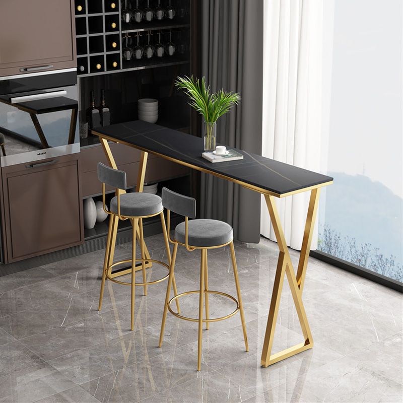 Modern Bar-height Table with Gold Base 41.3-inch Height Table Base Bar Table Clearhalo 'Bar Furniture' 'Bar Tables' 'bar_tables' 'furn' 'furn_bar_tables' 'Furniture' 'Kitchen & Dining Furniture' 1200x1200_16cc8753-0adb-47e6-a420-c71278c4cc83