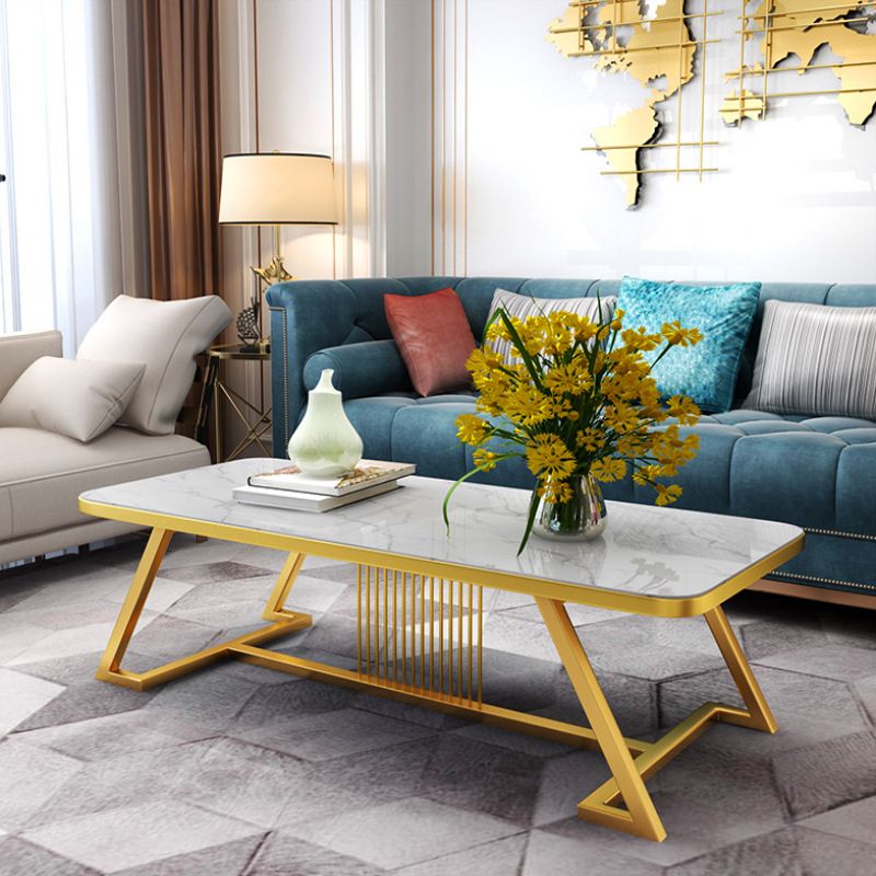 ストーントップカクテルテーブルグラマートレスルアイアンベースコーヒーテーブル