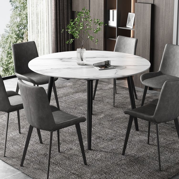 52" Extendable Round Dining Table Modern Adjustable Sintered Stone Top Table with 4 Legs Clearhalo ' dining_table' 'Dining Tables & Seating' 'Dining Tables' 'furn' 'furn_dining_table' 'Furniture' 'furniture_dining_table' 'Kitchen & Dining Furniture' 'kitchen&dining_furn' 'kitchen' 'kitchen_dining_table' 1200x1200_16cd9a35-85ea-4c39-b71f-3894ad6feaa5