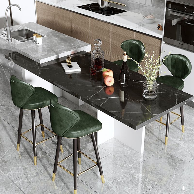 Nordic Glam Style Bar-stool PU Leather Counter Bar Stool with Metal Legs Clearhalo 'Bar Furniture' 'Bar Stools' 'bar_stools' 'furn' 'furn_bar_stools' 'Furniture' 'furniture_bar_stools' 'Kitchen & Dining Furniture' 1200x1200_16ce583a-32e5-4acd-98d8-46e6f29d64a0