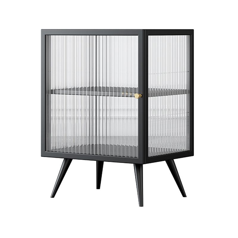22 "H Buffet contemporain Server en verre porte métallique Metal Frame Buffet Server pour le salon