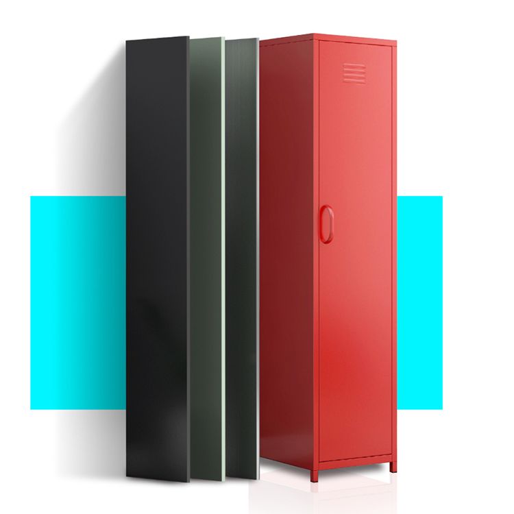 Gabinete de vestuario de estilo contemporáneo Armario de acero con varilla de ropa