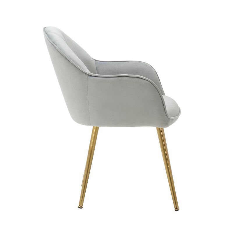 Modern Style Cloth Overturning Armrest Sewn Pillow Back Metal Arm Chair