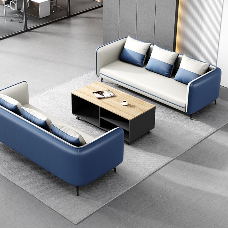 Office Modern Tuxedo Arm Sofa with Bolster Pillows for Bonus Room, Living Room Clearhalo 'furn' 'furn_sofas' 'Furniture' 'furniture_sofas' 'kitchen' 'kitchen_sofas' 'Living Room Furniture' 'Sofa' 'sofas' 1200x1200_16d2b4df-f1c8-4278-8fef-2cc5830ff379