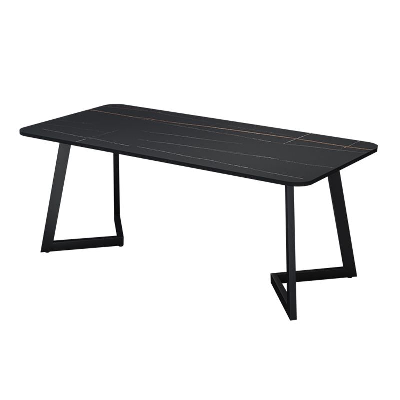 Minimalist Sintered Stone Dining Room Set with Black Base Formal Dining¬†Table¬†Furniture Clearhalo 'Dining Room Sets' 'Dining Tables & Seating' 'dining_room_set' 'furn' 'furn_dining_room_set' 'Furniture' 'furniture_dining_room_set' 'Kitchen & Dining Furniture' 'kitchen&dining_furn' 'kitchen' 1200x1200_16d346ec-d8f9-43cf-b9c8-773e119e457c