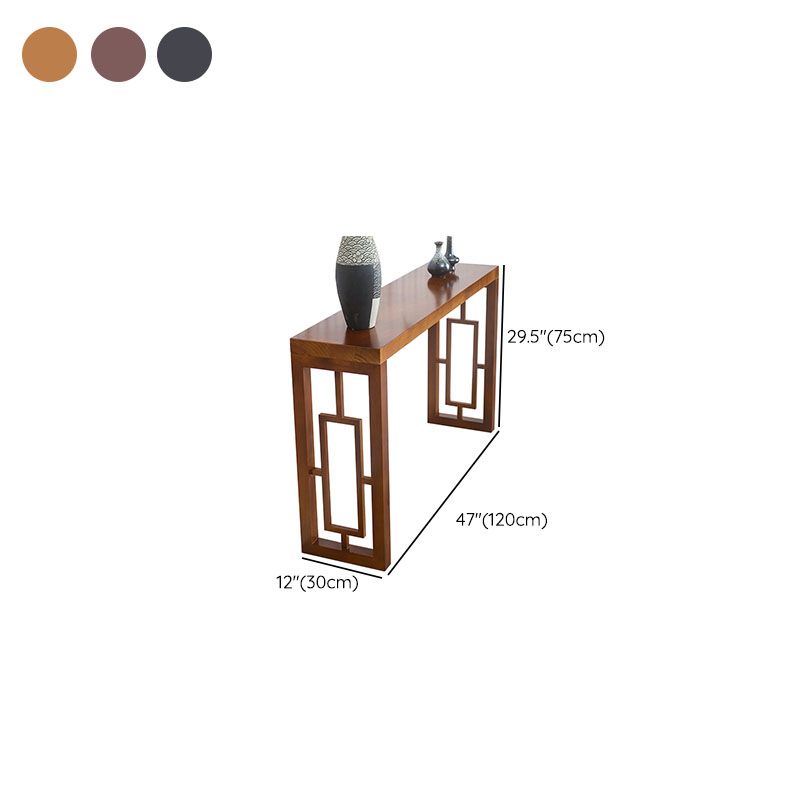 Tavolo da console in legno massiccio Tavolo di accento rettangolo per Hall, alto 29,53 pollici