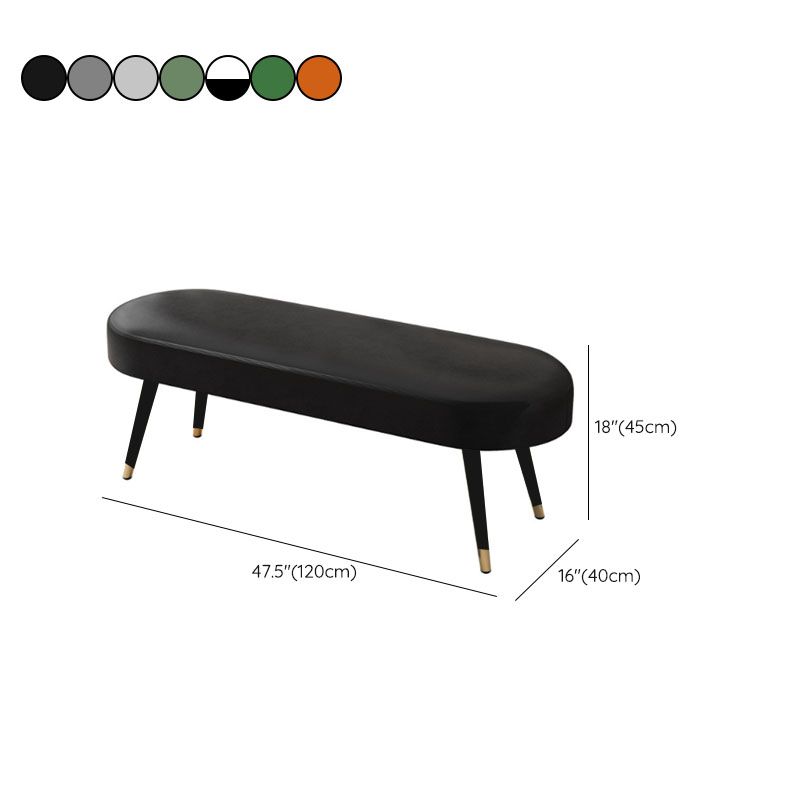 Banc de banc rembourré contemporain avec des jambes en métal avec des jambes métalliques
