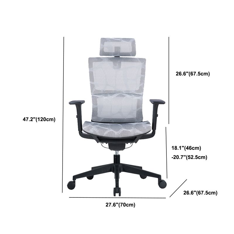 Modern Tilt Mechanism Swivel Chair Ergonomic Gray Mesh Desk Chair Clearhalo 'furn' 'furn_office_chair' 'Furniture' 'Office Chairs' 'Office Furniture' 'office_chair' 1200x1200_16d9e978-33fc-4422-a39d-8743cde315b1