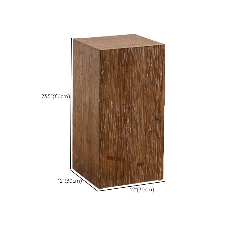 Modern 11.81" Wide Square Top Side Table Brown Wooden End Table