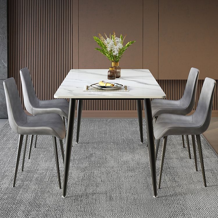 Industrial Style Sintered Stone Scratch Resistant Dining Table 4 Legs Base Table for Home Clearhalo ' dining_table' 'Dining Tables & Seating' 'Dining Tables' 'furn' 'furn_dining_table' 'Furniture' 'furniture_dining_table' 'Kitchen & Dining Furniture' 'kitchen&dining_furn' 'kitchen' 'kitchen_dining_table' 1200x1200_16da8213-8457-474d-b2a4-a09c55261bca