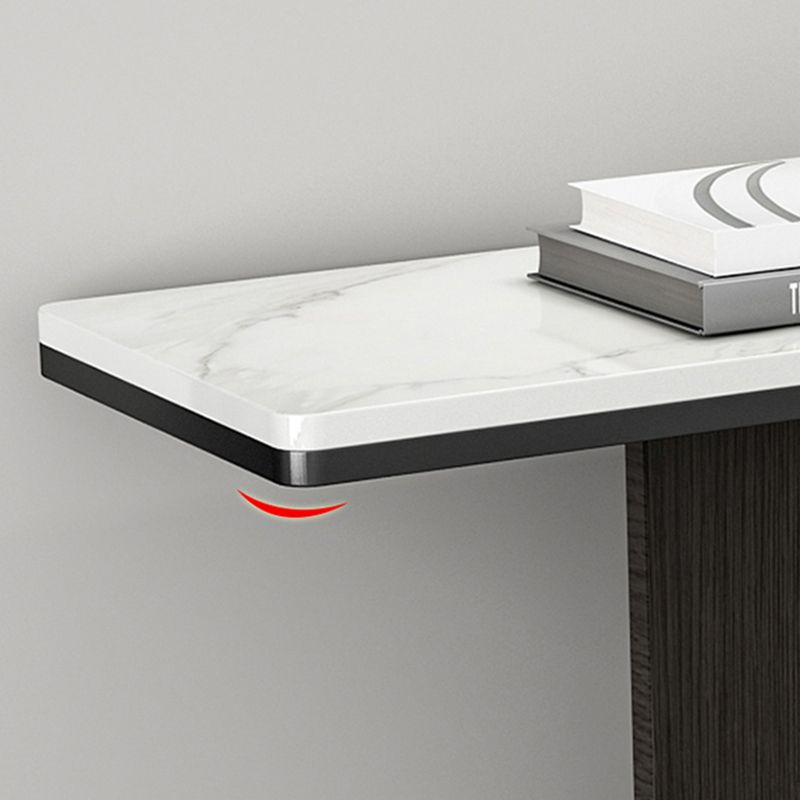 Glam Rectangle Console Accent Table with Stainless Steel Bracket for Hall Clearhalo 'Console Tables' 'console_tables' 'Entry & Mudroom Furniture' 'furn' 'furn_console_tables' 'Furniture' 1200x1200_16da85bc-e9e6-476e-a8ad-57ba6618e266