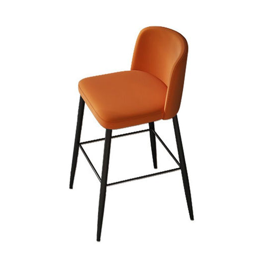 Industrial Style Counter Stool Upholstered Living Room Bar Stool with  Metal Legs