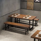 Solid Wood Industrial Dining Table Brown Rectangle Table with Sled Base for Dinning Room Clearhalo ' dining_table' 'Dining Tables & Seating' 'Dining Tables' 'furn' 'furn_dining_table' 'Furniture' 'furniture_dining_table' 'Kitchen & Dining Furniture' 'kitchen&dining_furn' 'kitchen' 'kitchen_dining_table' 1200x1200_16dde297-95db-4e64-9653-356dbcf12f8e