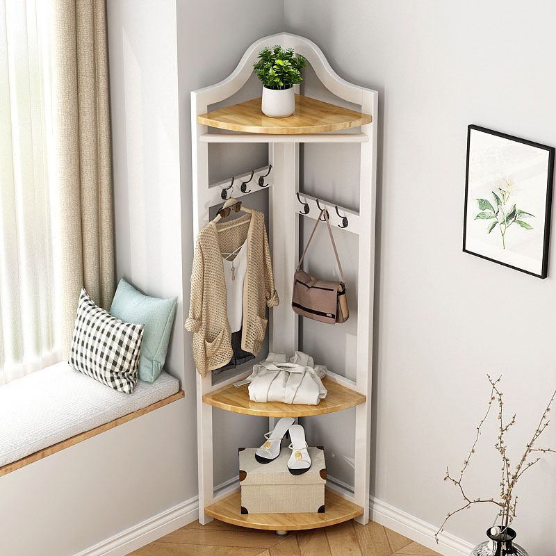 Modern Pine Wood Coat Hanger Hooks Storage Shelves Coat Rack in Living Room Clearhalo 'Entry & Mudroom Furniture' 'furn' 'furn_hall_tree_coat_racks' 'Furniture' 'Hall Trees & Coat Racks' 'hall_tree_coat_racks' 1200x1200_16dea2b8-71d3-48b7-8b76-fff709abd394