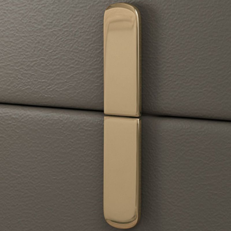 19'' Tall Glam Nightstand 2-Drawer Faux Leather Accent Table Nightstand with Legs