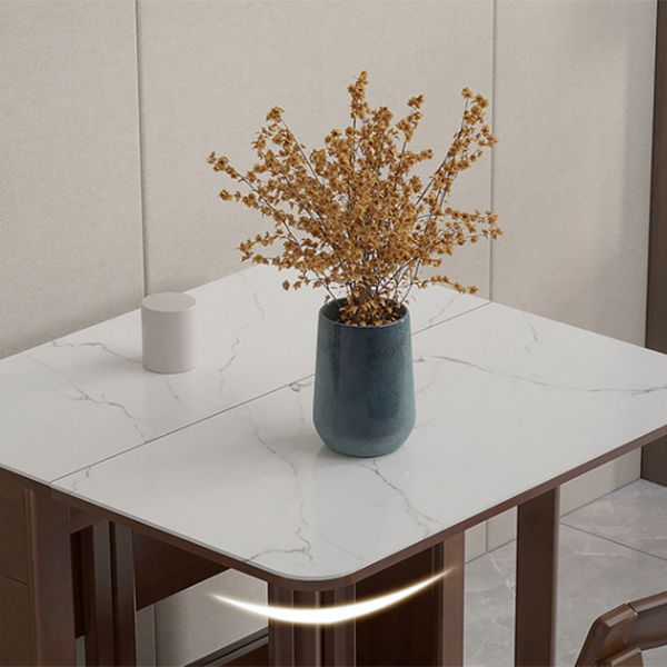 Mesa de comedor de piedra abatible de estilo moderno, 51,2" x 35,4" x 29,5"