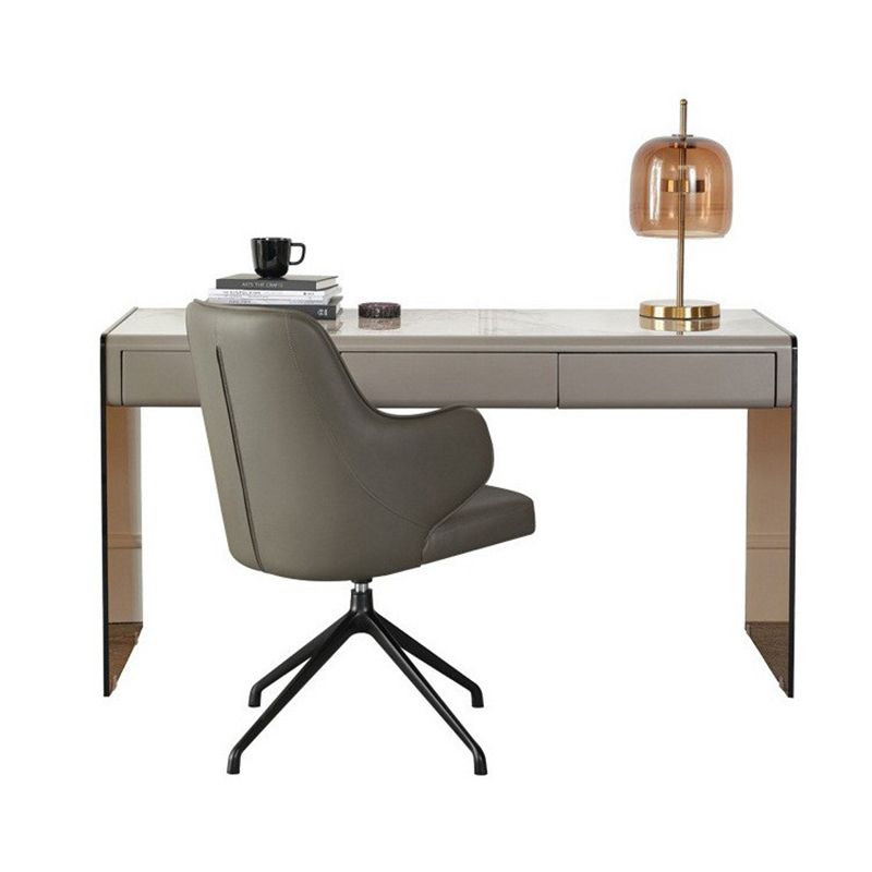 Hedendaagse stijl Stone Office Desk rechthoekige vorm Taakbureau met 2 poten