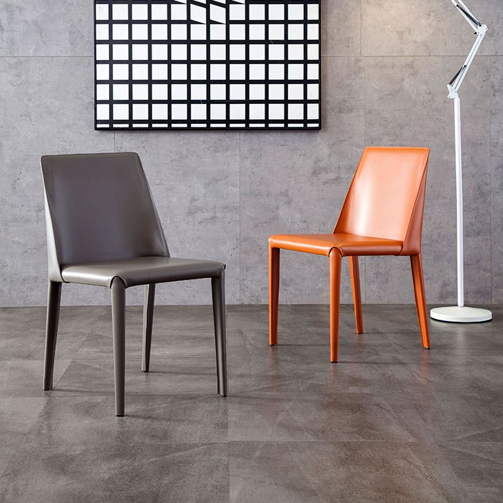 Modern Style Home Side Chair Solid Back Metal Upholstered Dining Room Chair Clearhalo ' kitchen&dining_furn' 'Dining Chairs' 'Dining Tables & Seating' 'dining_chair' 'furn' 'furn_dining_chair' 'Furniture' 'furniture_dining_chair' 'Kitchen & Dining Furniture' 'kitchen' 1200x1200_16e2920a-4169-48de-aad5-013dcc7644fb