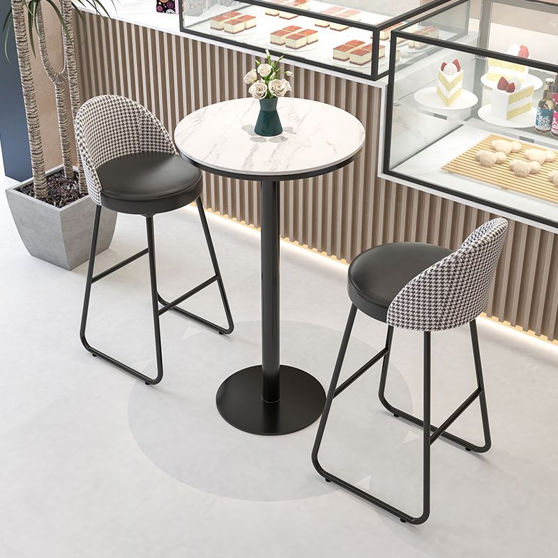 Industrial Metal Bar Table Faux Marble Round Top Indoor Bistro Table - 23"x41" Clearhalo 'Bar Furniture' 'Bar Tables' 'bar_tables' 'furn' 'furn_bar_tables' 'Furniture' 'furniture_bar_tables' 'Kitchen & Dining Furniture' 'kitchen&dining_furn' 'kitchen' 1200x1200_16e292c9-2aec-4a1a-8016-cb9ada30abfa