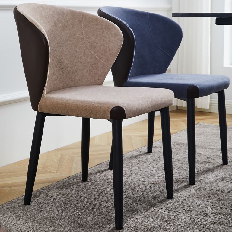 Matte Finish Contemporary Dining Side Chair Leather Wingback Dining Chair Clearhalo ' kitchen&dining_furn' 'Dining Chairs' 'Dining Tables & Seating' 'dining_chair' 'furn' 'furn_dining_chair' 'Furniture' 'furniture_dining_chair' 'Kitchen & Dining Furniture' 'kitchen' 1200x1200_16e3df15-12d4-4a32-a21e-a9c79b2e829d