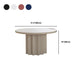 Contemporary Solid Wood Pedestal Cocktail Table Round Single Coffee Table