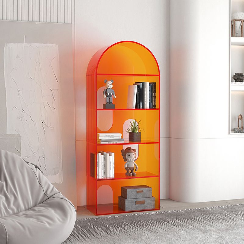 Acrylic Bookshelf Scandinavian Style Orange Open Back Bookcase for Home Office Study Room Clearhalo 'Bookcases' 'furn' 'furn_bookcases' 'Furniture' 'furniture_bookcases' 'kitchen' 'kitchen_bookcases' 'Living Room Furniture' 'Office Furniture' 1200x1200_16e7e4da-99f5-4f01-b88b-84101e72a556