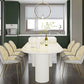 Metal Contemporary Free Form Dining Table Marble Top Table for Dining Room and Kitchen Clearhalo ' dining_table' 'Dining Tables & Seating' 'Dining Tables' 'furn' 'furn_dining_table' 'Furniture' 'furniture_dining_table' 'Kitchen & Dining Furniture' 'kitchen&dining_furn' 'kitchen' 'kitchen_dining_table' 1200x1200_16e8f006-fba3-4267-9aa4-66942685566c