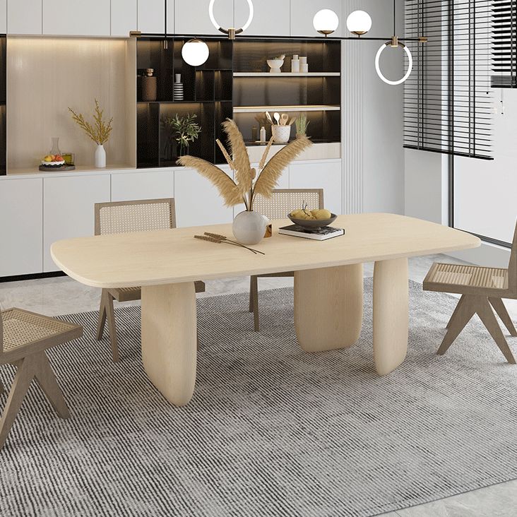 Contemporary Rectangle Dinner Table Dining Room Solid Wood Dining Table Clearhalo 'Dining Tables & Seating' 'Dining Tables' 'dining_table' 'furn' 'furn_dining_table' 'Furniture' 'Kitchen & Dining Furniture' 1200x1200_16e9828b-354a-40ca-8de3-6e9a59ad66e3