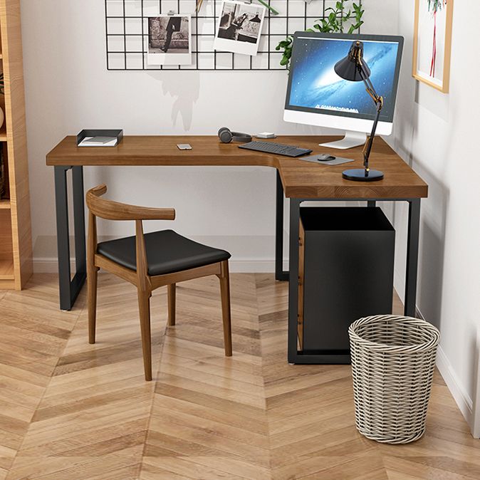 Solid Wood Pedestal Writing Desk Industrial L-Shape Office Desk Clearhalo 'furn' 'furn_office_desk' 'Furniture' 'Office Desks' 'Office Furniture' 'office_desk' 1200x1200_16ebdb02-3646-4a98-96c5-9c4533743ba2