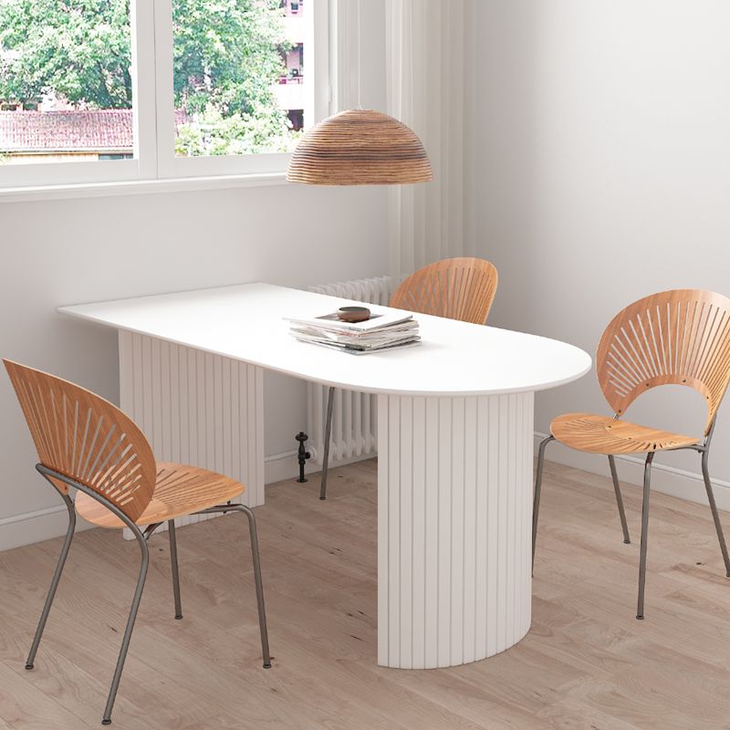 Modern Style White Dining Table Wood Dining Table with Double Pedestal Base Clearhalo ' dining_table' 'Dining Tables & Seating' 'Dining Tables' 'furn' 'furn_dining_table' 'Furniture' 'furniture_dining_table' 'Kitchen & Dining Furniture' 'kitchen&dining_furn' 'kitchen' 'kitchen_dining_table' 1200x1200_16ebee47-0930-41f9-ac18-f8f540b820b3