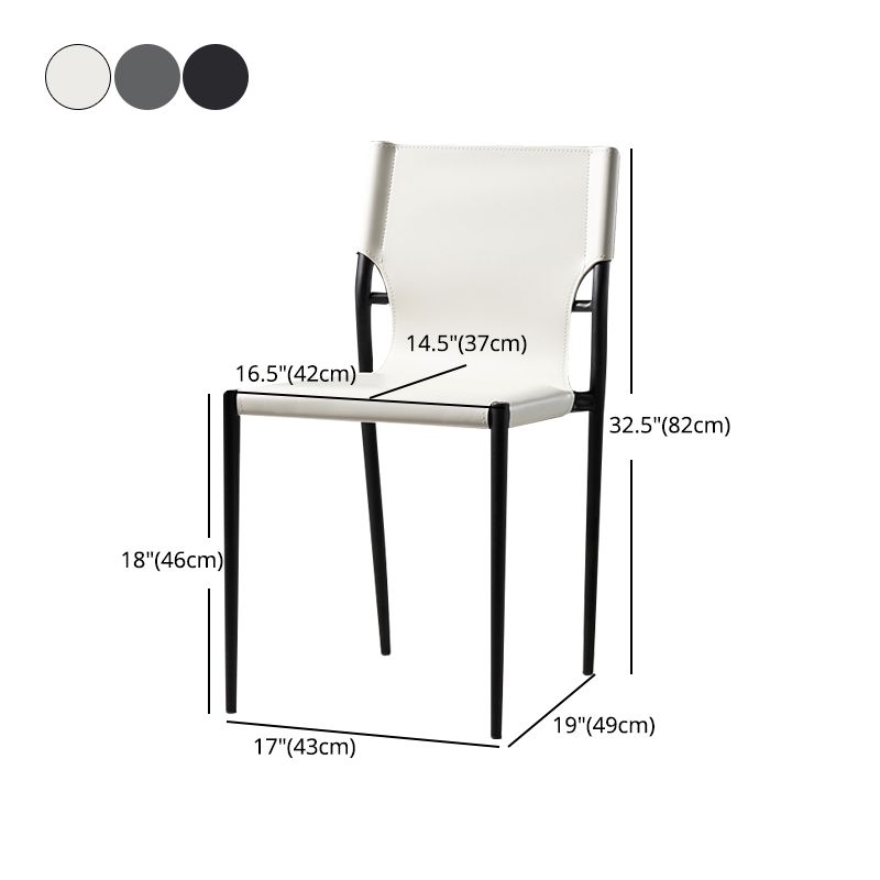 Industrial Style Leather Dining Side Chair Solid Back Armless Dining Chair Clearhalo ' kitchen&dining_furn' 'Dining Chairs' 'Dining Tables & Seating' 'dining_chair' 'furn' 'furn_dining_chair' 'Furniture' 'furniture_dining_chair' 'Kitchen & Dining Furniture' 'kitchen' 1200x1200_16ed126c-3a84-4b15-911c-029b46e2a703