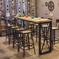 Pine Wood Bar Table Industrial Bar Dining Table with Sled Base in Black Clearhalo 'Bar Furniture' 'Bar Tables' 'bar_tables' 'furn' 'furn_bar_tables' 'Furniture' 'furniture_bar_tables' 'Kitchen & Dining Furniture' 1200x1200_16eea1d3-03f0-4cf7-94b6-def3a27e0bb1