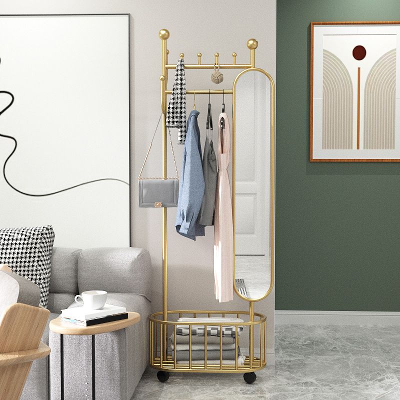 Free Standing Hall Stand Glam Metal Hall Stand with Coat Hook Clearhalo 'Entry & Mudroom Furniture' 'furn' 'furn_hall_tree_coat_racks' 'Furniture' 'Hall Trees & Coat Racks' 'hall_tree_coat_racks' 1200x1200_16efece1-2e24-43f1-93f7-588ab49c12b1