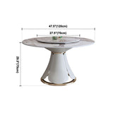 Glam Gray Sintered Stone Table Round Shape Standard Dining Table with Pedestal Base Clearhalo ' dining_table' 'Dining Tables & Seating' 'Dining Tables' 'furn' 'furn_dining_table' 'Furniture' 'furniture_dining_table' 'Kitchen & Dining Furniture' 'kitchen&dining_furn' 'kitchen' 'kitchen_dining_table' 1200x1200_16f09293-fb74-42de-99d0-8299ce9ddadf