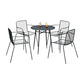 Industrial Patio Dining Chair Slat Back Metal Dining Arm Chairs