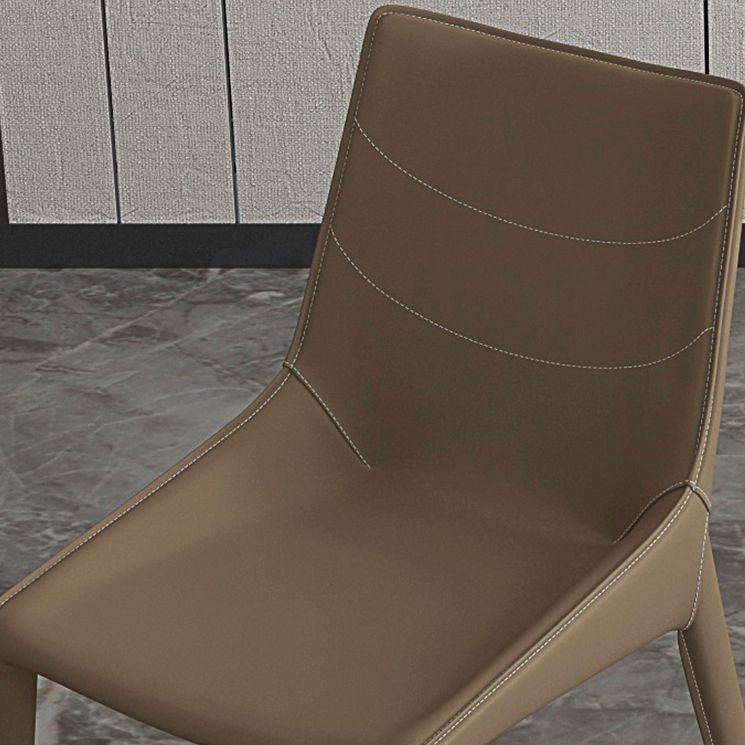 Modern Leather Indoor-Outdoor Armless Chair Solid Back Side Chair Clearhalo 'Dining Chairs' 'Dining Tables & Seating' 'dining_chair' 'furn' 'furn_dining_chair' 'Furniture' 'furniture_dining_chair' 'Kitchen & Dining Furniture' 1200x1200_16f18bb8-87c3-40e3-848a-067b7993733c
