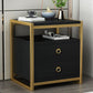 18 pouces H Nightand Imitation Imitation Wood Dather Storage Modern Night Table