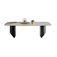16.53" Tall Slate Top Coffee Table Stainless Steel Base Cocktail Table