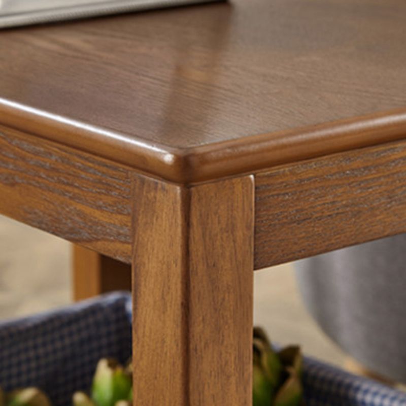 Table d'appoint supérieur carré / rectangle moderne Table de bout à 4 jambes en bois avec étagère