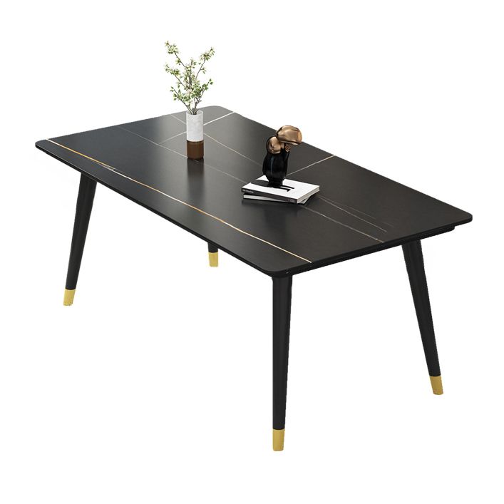 Industrial Kitchen Sintered Stone Table Standard Rectangle Dining Table with 4 Legs Base Clearhalo ' dining_table' 'Dining Tables & Seating' 'Dining Tables' 'furn' 'furn_dining_table' 'Furniture' 'furniture_dining_table' 'Kitchen & Dining Furniture' 'kitchen&dining_furn' 'kitchen' 'kitchen_dining_table' 1200x1200_16faecbb-57ce-4caa-bef2-01b98b28ff78