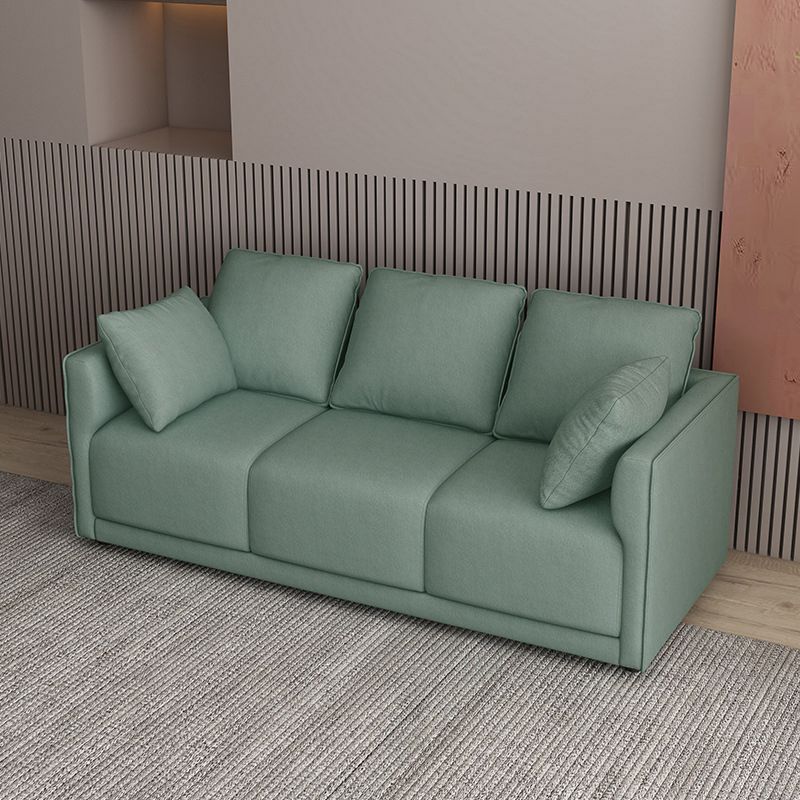 Faux Leather Sofa 25.59" D x 28.34" H Square Arm Sofa for Living Room Clearhalo 'furn' 'furn_sofas' 'Furniture' 'furniture_sofas' 'Living Room Furniture' 'Sofa' 'sofas' 1200x1200_16fb49b5-7217-4f0d-b6cd-10183a893ec7