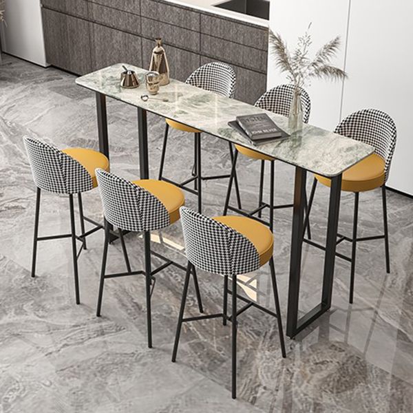 Contemporary Pub Table with Sled Polished Finish Stone Top Bar Table Clearhalo 'Bar Furniture' 'Bar Tables' 'bar_tables' 'furn' 'furn_bar_tables' 'Furniture' 'Kitchen & Dining Furniture' 1200x1200_16fd24da-e1a9-4412-b404-c2b877aef8ec