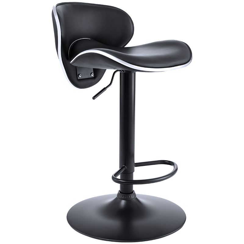 Adjustable Modern Counter Bar Stool Backrest Leather Bar Stool with Swivel in Black Clearhalo 'Bar Furniture' 'Bar Stools' 'bar_stools' 'furn' 'furn_bar_stools' 'furniture_bar_stools' 'Kitchen & Dining Furniture' 'kitchen&dining_furn' 'kitchen' 'kitchen_furn' Furniture' 1200x1200_16fe5d72-7906-486a-acde-9a9ffced341c