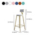 Nordic Armless Backrest Counter Stool Steel Cafe Bar Stool with Velvet Cushion and Pedal Clearhalo 'Bar Furniture' 'Bar Stools' 'bar_stools' 'furn' 'furn_bar_stools' 'Furniture' 'furniture_bar_stools' 'Kitchen & Dining Furniture' 1200x1200_1700ab89-6f28-487e-8e1e-95c2c3a3f483