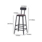 Industrial 1/7 Pieces Bar Table Set Rectangle Wood Counter Table with High Stools for Cafe