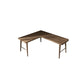 Modern Solid Wood Writing Desk L-Shape Writing Desk in Brown