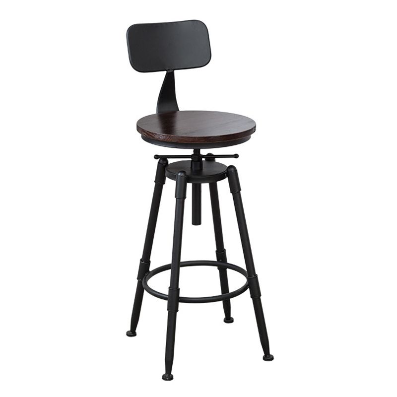 Industrial Armless Elevatable Counter Stool Iron Bar Stool with Pedal for Cafe Clearhalo 'Bar Furniture' 'Bar Stools' 'bar_stools' 'furn' 'furn_bar_stools' 'Furniture' 'Kitchen & Dining Furniture' 1200x1200_17066a67-6cfa-461f-8730-2d67218ab0b3