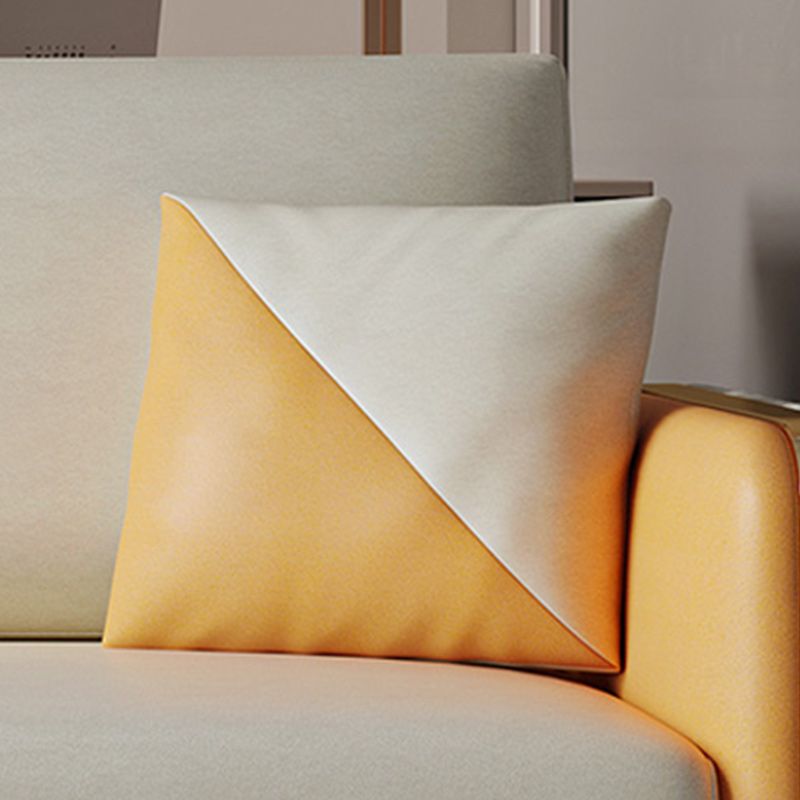 Square Arm Modern Faux Leather Stain Resistant Bed Sofa Couch