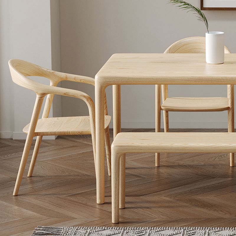 1/2/5 Stcs Rechteck mit festem Holz Standardhöhe Essmöbel in Licht festgelegt